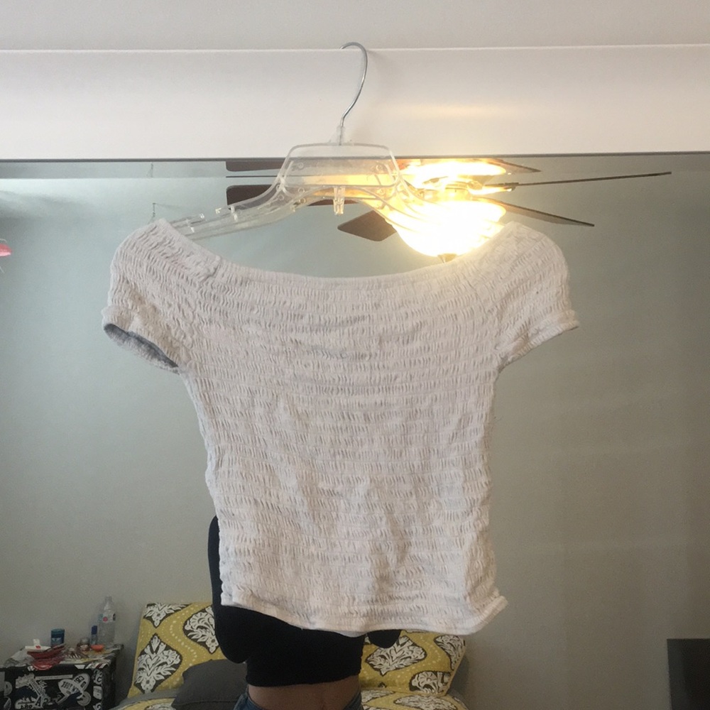 White Off the Shoulder Brandy Top